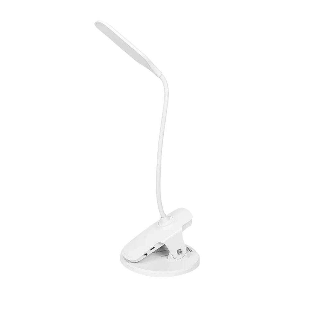 white 12x45cm USB Перезаряжаемый Светодиодный настольный светильник, сенсорная регулировка яркости, настольная лампа, держатель для телефона, светильник для чтения с вентиляторной щеткой, лампа для горшка - Цвет корпуса: white 12x45cm