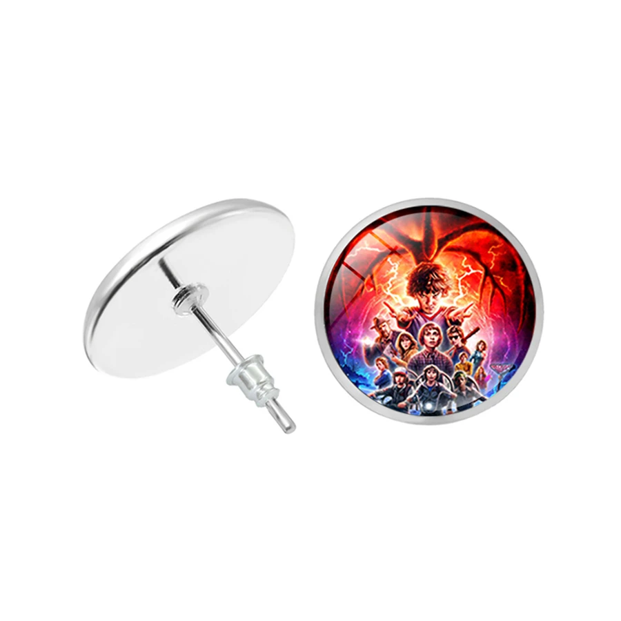 10 пара/лот необычные серьги гвоздики Новинка крутые ручной работы с картинкой из