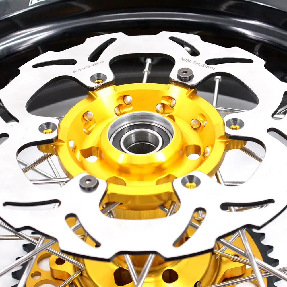 KKE 3 5 & 0 полный набор колес супермото для SUZUKI DRZ400 DRZ400E DRZ400S мотард шины Золотая