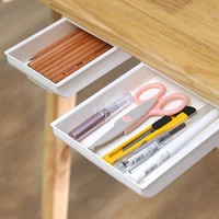 organizer hidden office stationery storage under desk table drawer pen self sorting box tray pencil holder kitchen school case