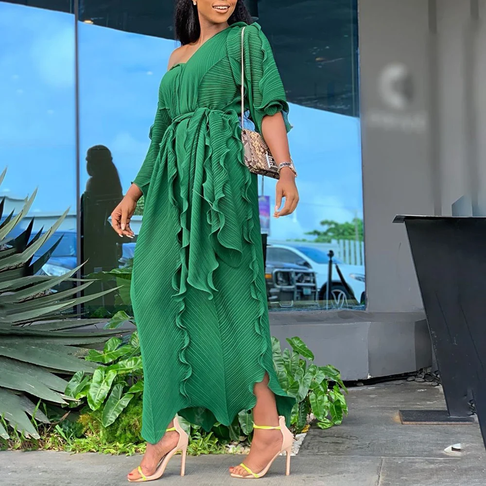 Зеленые элегантные вечерние платья для путешествий пляжа размера плюс женские