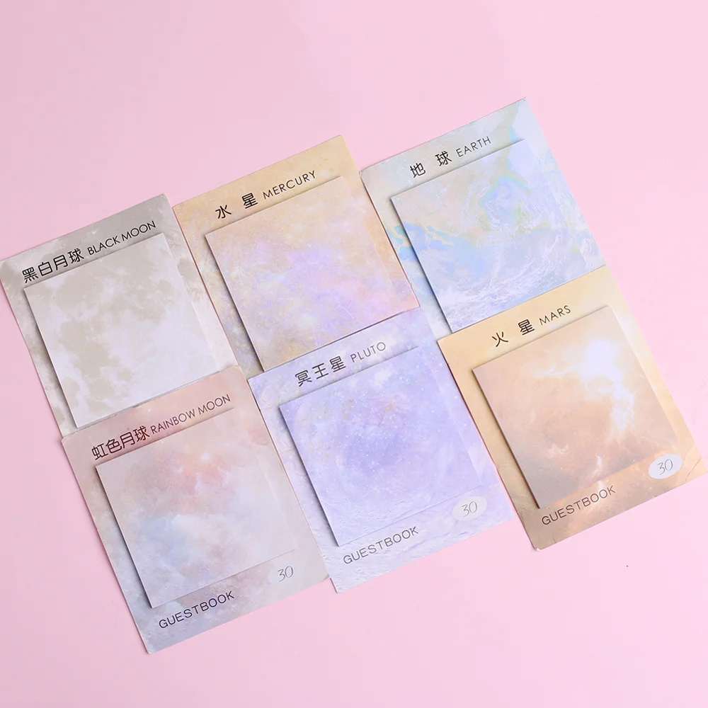 Корейская космическая галактика блокнот Kawaii Новинка Луна земля пространство