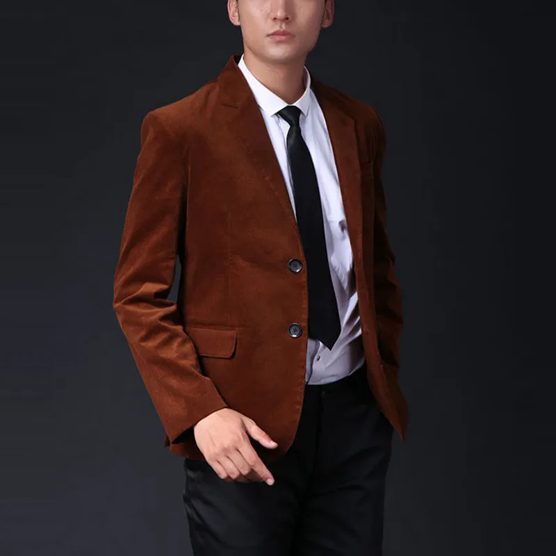 2022 spring man customize suit commercial corduroy blazer male slim fit outerwear solid  jacket