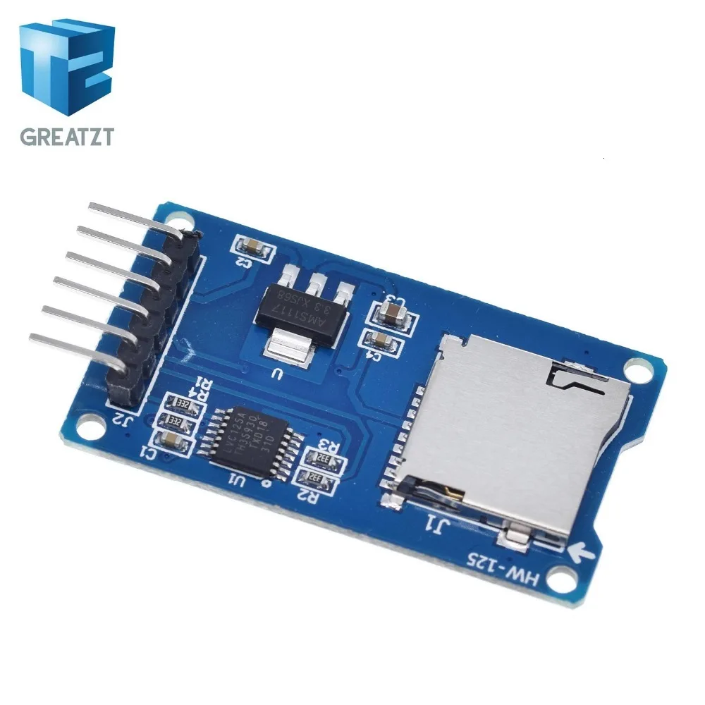 GREATZT 1 шт. микро SD карта Мини TF кардридер модуль SPI интерфейсы с преобразователем уровня чип для arduino