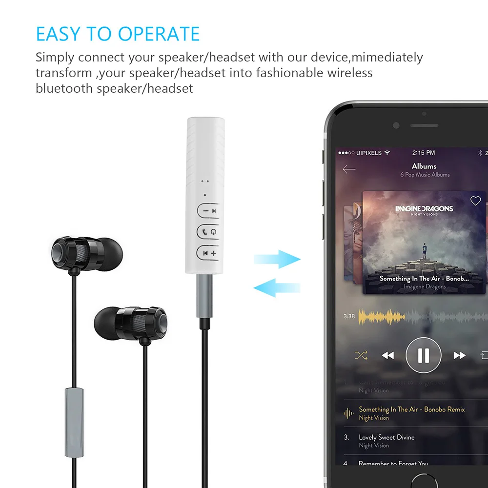 Новинка 2019 автомобильный Bluetooth-приемник музыкальный Bluetooth-аудиоприемник AUX 3 5 мм