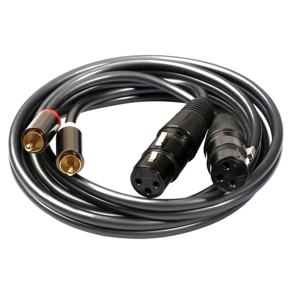 Lballist 1 5 m Dual XLR для женщин 2RCA мужской OFC AUX аудио экранированный кабель усилителя