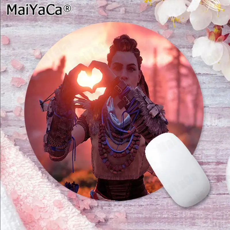 

Maiyaca In Stocked Horizon Zero Dawn gamer play mats round gaming Mousepad Anti-Slip Laptop PC Mice Pad Mat gaming Mousepad