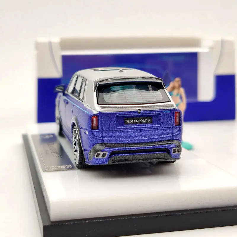 Модель времени 1:64 для Rls ~ Rce SUV CULLINAN Mansory Blue с фигуркой литая модель автомобиля |