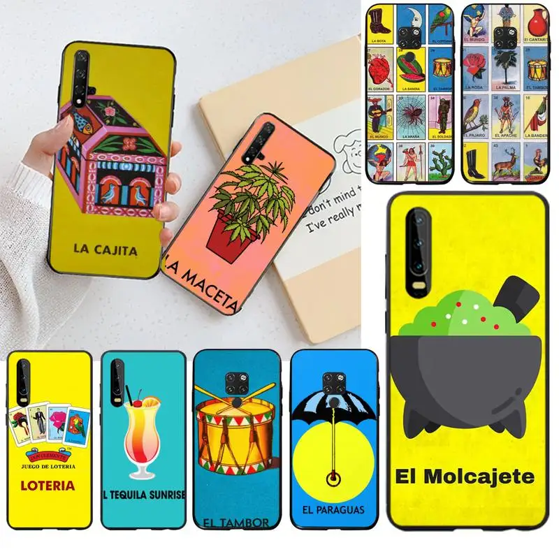 

HUAGETOP Mexican Bingo Loteria Luxury Phone Case for Huawei P40 P30 P20 lite Pro Mate 30 20 Pro P Smart 2019 prime