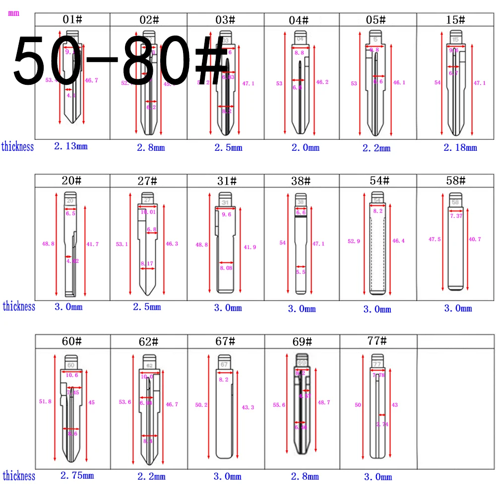 50 80 #50 #51 #52 #53 #54 #57 #58 #60 #62 #65 #67 #69 #71 #77 # ключ для ключа автомобиля embryo Embryo замена
