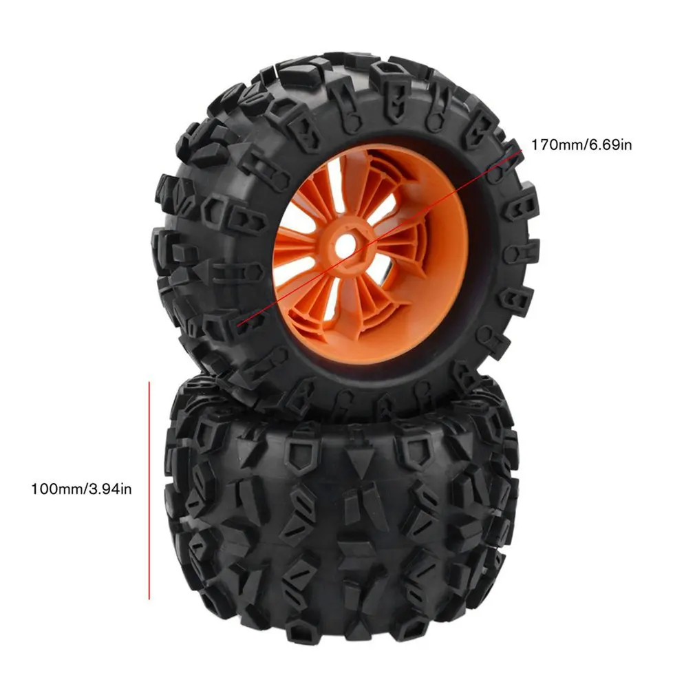 

2PCS RC Car Off-Road 1/8 Monster Truck Bigfoot Tyre Tires 17mm Hex Wheel For Traxxas ABS Wheels Tires Accessories
