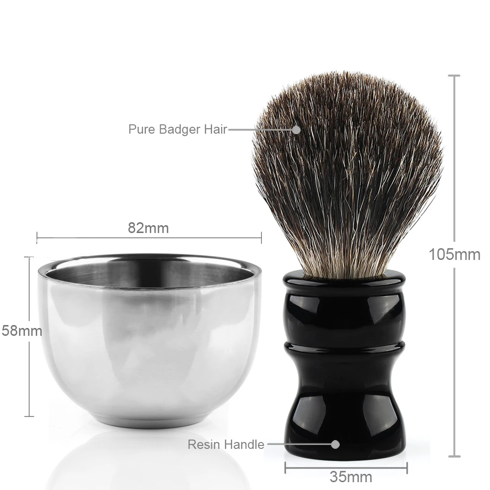 Набор для бритья 3 в 1 набор парикмахерской кисть из барсука черная акриловая