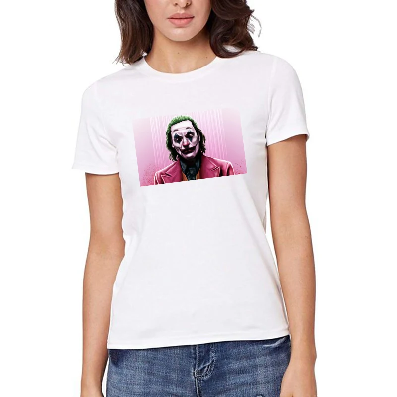 2019 Джокер женская футболка Хоакин Феникс фильм Печать Женская забавная Футболка