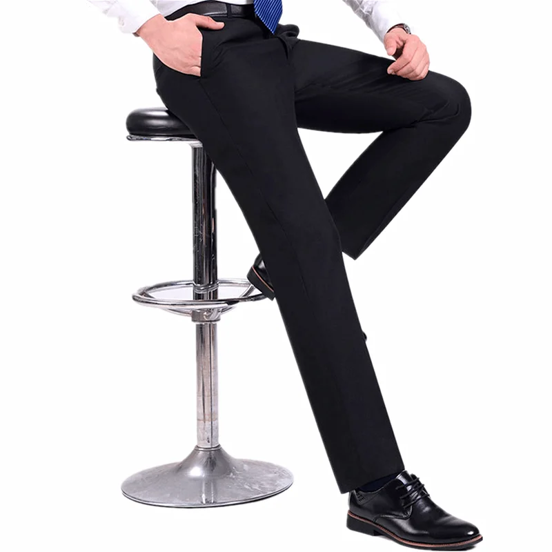 

Весенне-осенние новые мужские черные брюки, большие размеры 38, 40, 42, 44, деловые Вечерние брюки, модные облегающие брюки Hombre
