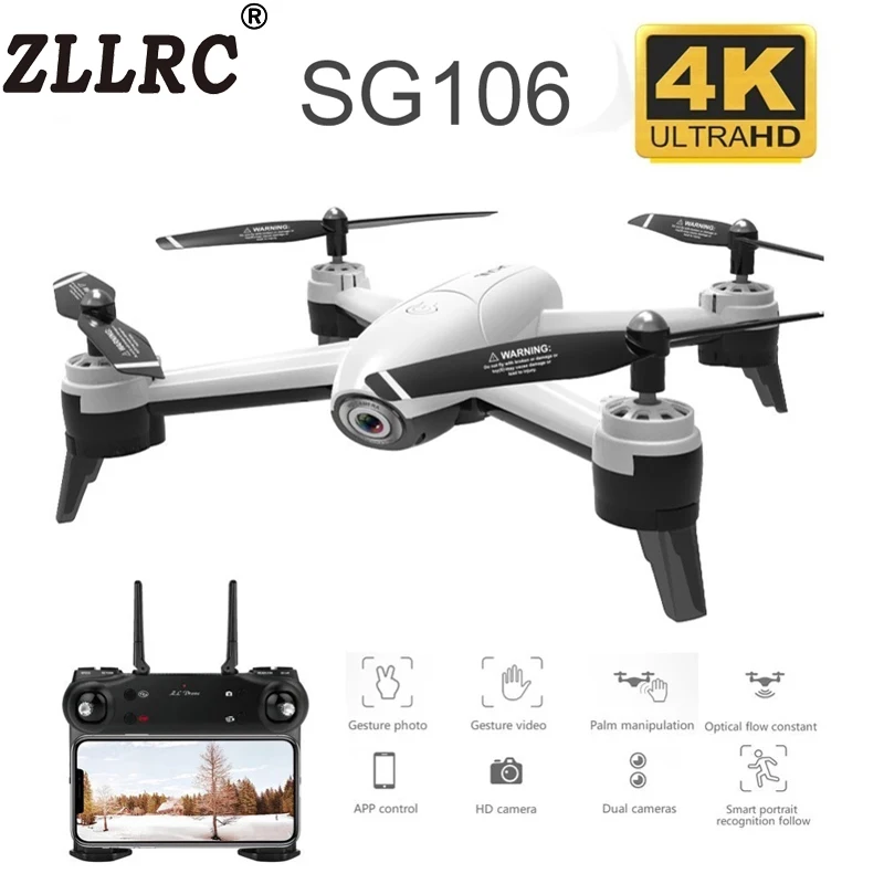 

ZLLRC SG106 Wi-Fi FPV Радиоуправляемый Дрон с двойной камерой 720P 1080P 4K воздушное видео широкоугольный оптический поток Квадрокоптер вертолет детска...