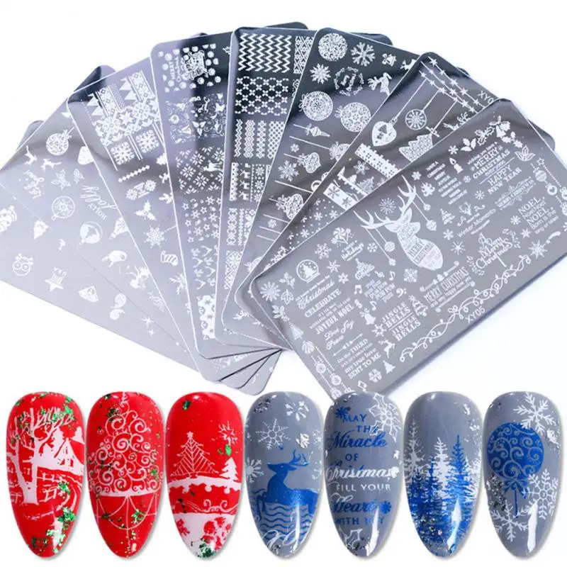 Фотофон для ногтей с изображением цветов животных кружева нового года веселого