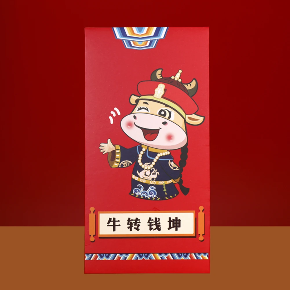 

6Pcs Red Envelopes 2021 Chinese New Year Hongbao Year of the Ox Lucky Pockets for Spring Festival, Birthday, Wedding