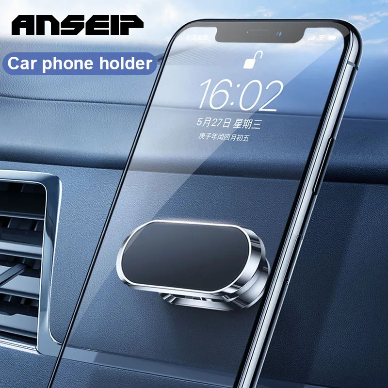 

360 rotation Strip Car Magnetic Phone Holder Mini car bracket Super strong Magnet Adsorption car Holder for iPhone Huawei Xiaomi