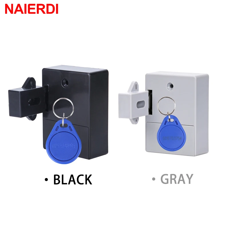 NAIERDI Digital Cabinet Intelligent Electronic Locks Invisible Sensor Lock EMID IC Card Drawer For Wardrobe Furniture Hardware |