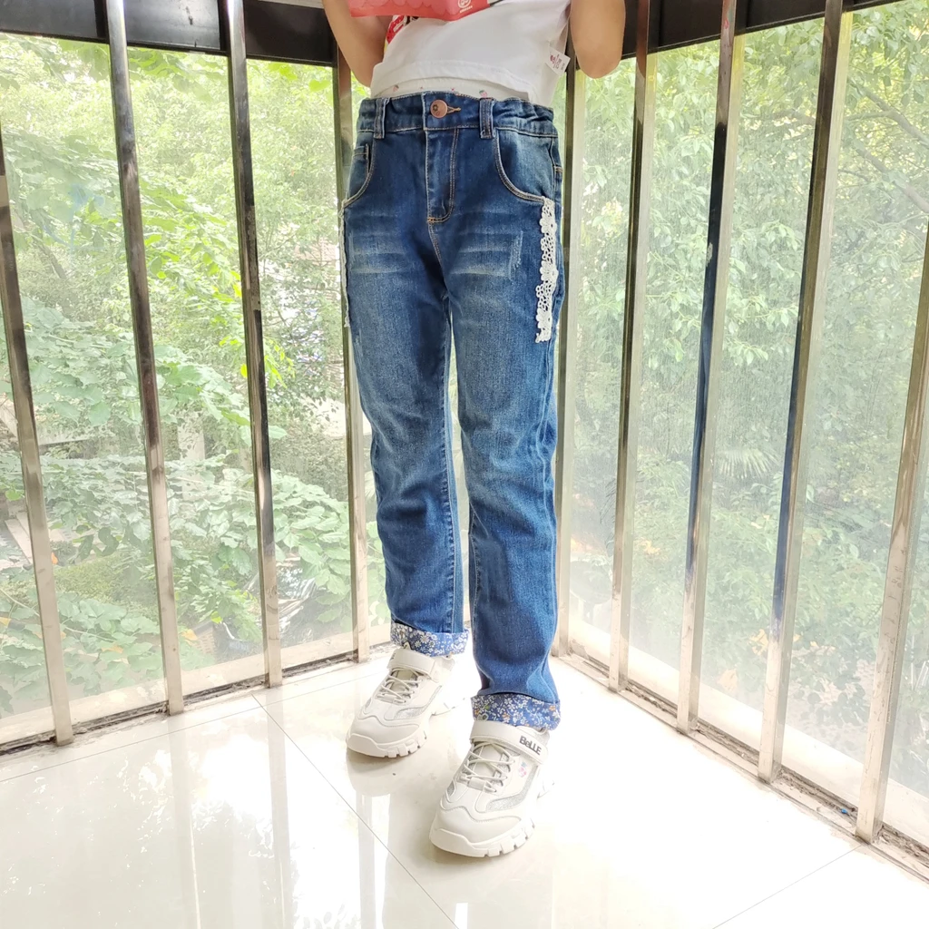 

Chumhey 0-8T Girls Jeans Spring Cotton Stretchy Soft Denim Pants Kids Trousers Embroidery Flowers Toldder Clothes Girls Clothing