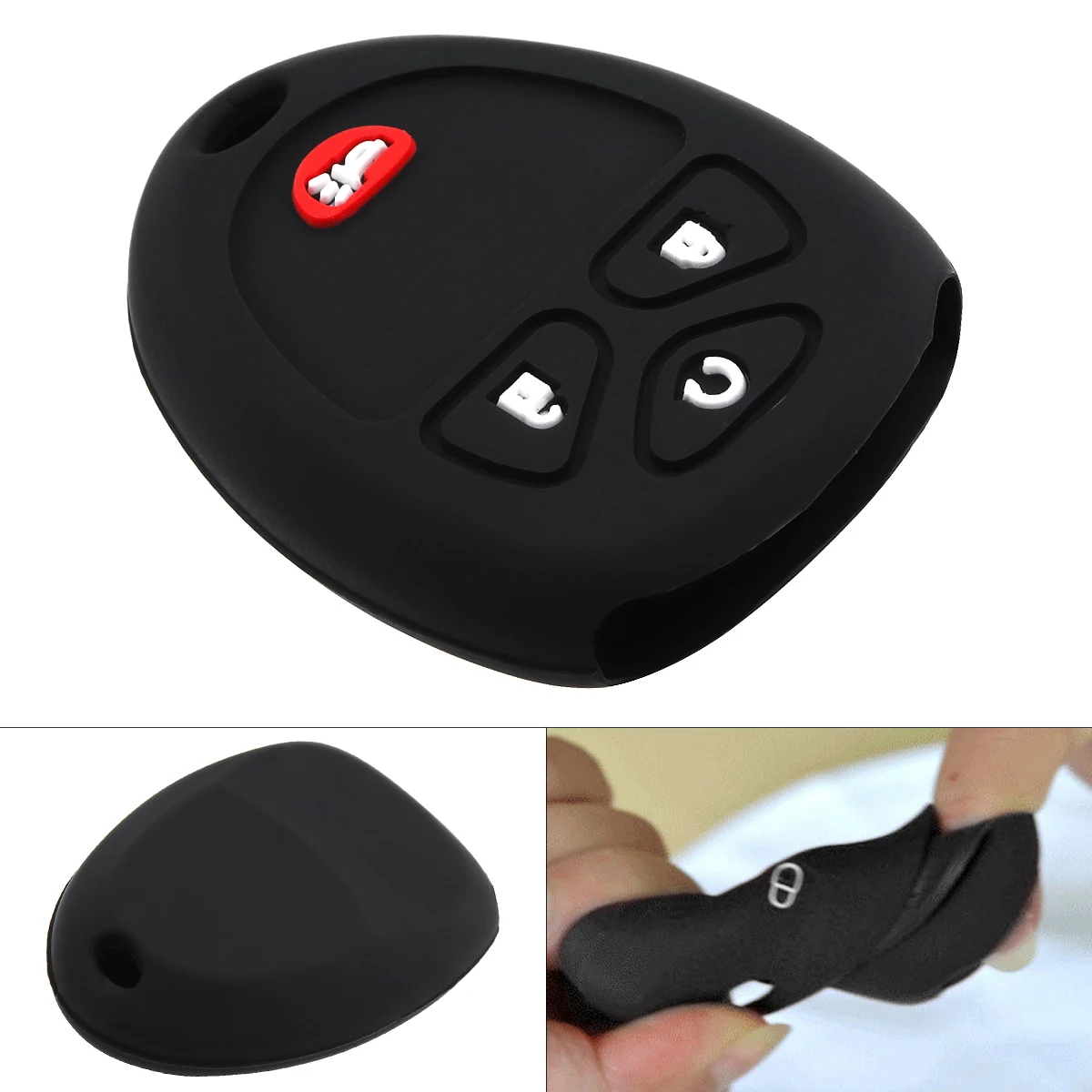 

4Buttons Soft Silicone Straight Plate Car Key Case Dustproof for Pontiac Montana/Saturn Relay/Buick Terraza/Chevrolet 2005-2011