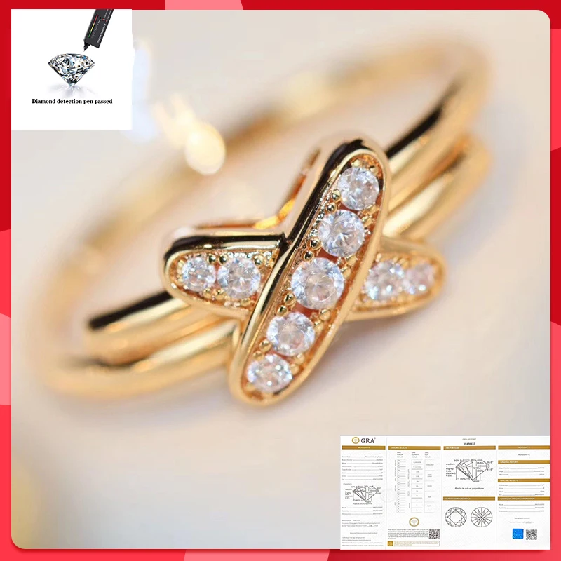 

Moissanite Ring High Quality 100% S925 Pure Classic Silver Wedding Anniversary D Color VVS1 Letter Ring Woman Jewelry