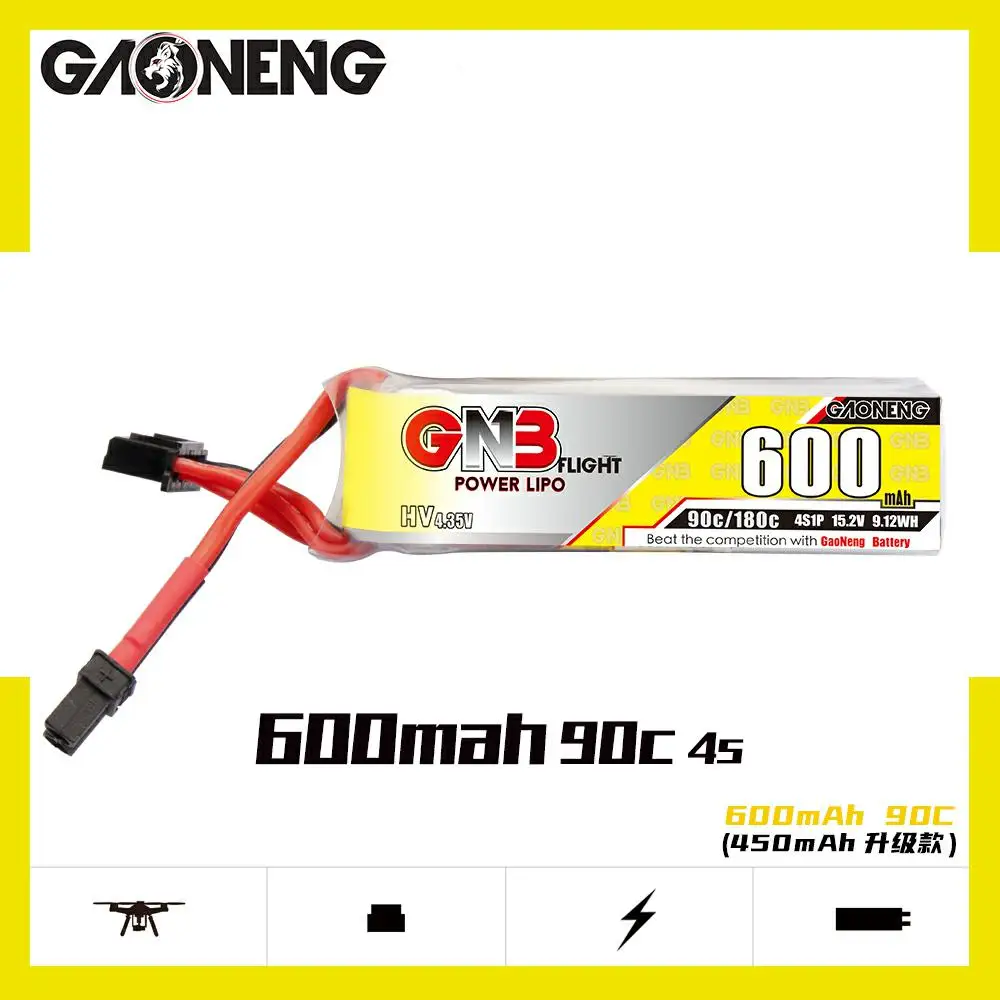 Gaoneng GNB 600mAh 4S 15 2 V 90C HV литий полимерный аккумулятор с разъемом XT30 для Beta85X Whoop