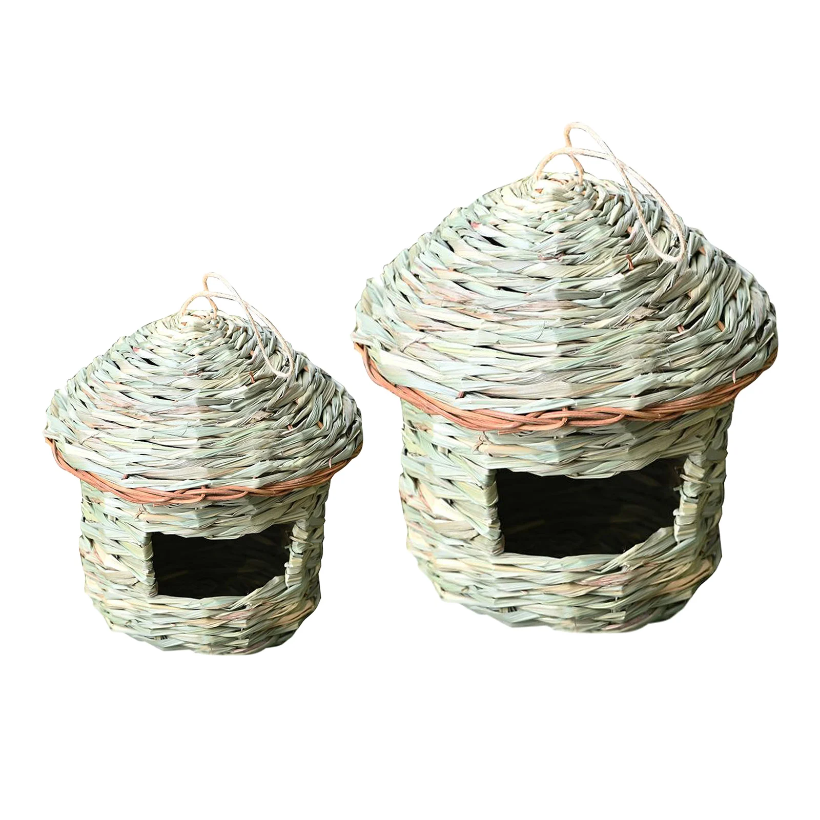 

Handcrafted Grass ing Birdhouse Straw Bird Nest Hut Natural