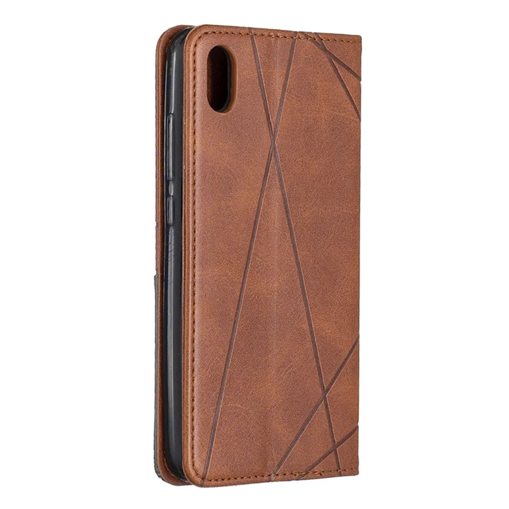Кожаный флип чехол для Xiaomi Redmi 7 Coque 7A K20 Note Pro роскошный бумажник с геометрическим