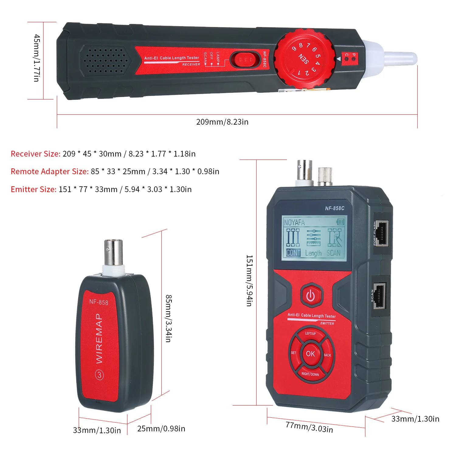 

Handheld Professional Electrical Wire Tracker Cable Finder Tester Detector Wire Measuring Instrument for Network Maintenance