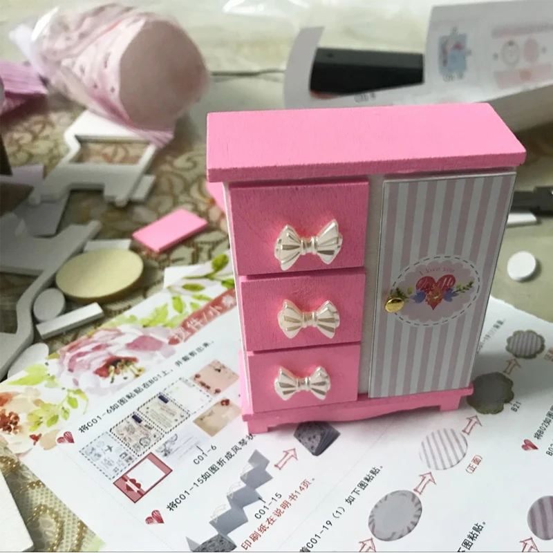 DIY кукольный домик деревянные кукольные домики миниатюрный комплекты мебели