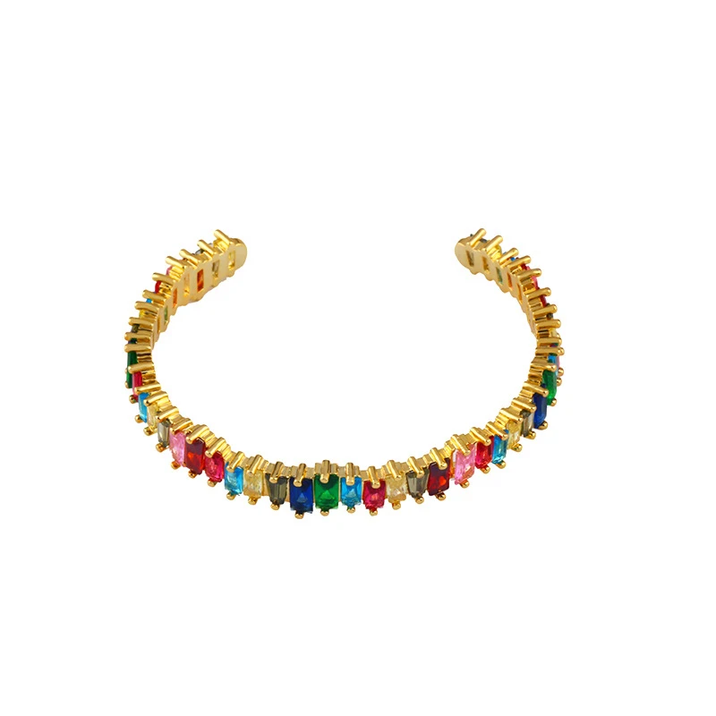 Новая мода богемный Радужный цвет кубического циркония браслет для женщин CZ