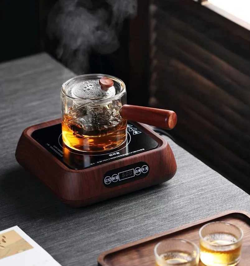 

500ML Transparent Glass Tea Kettle Creative Black Tea Pot With Handle High Temperature Resistance Glass Teapot