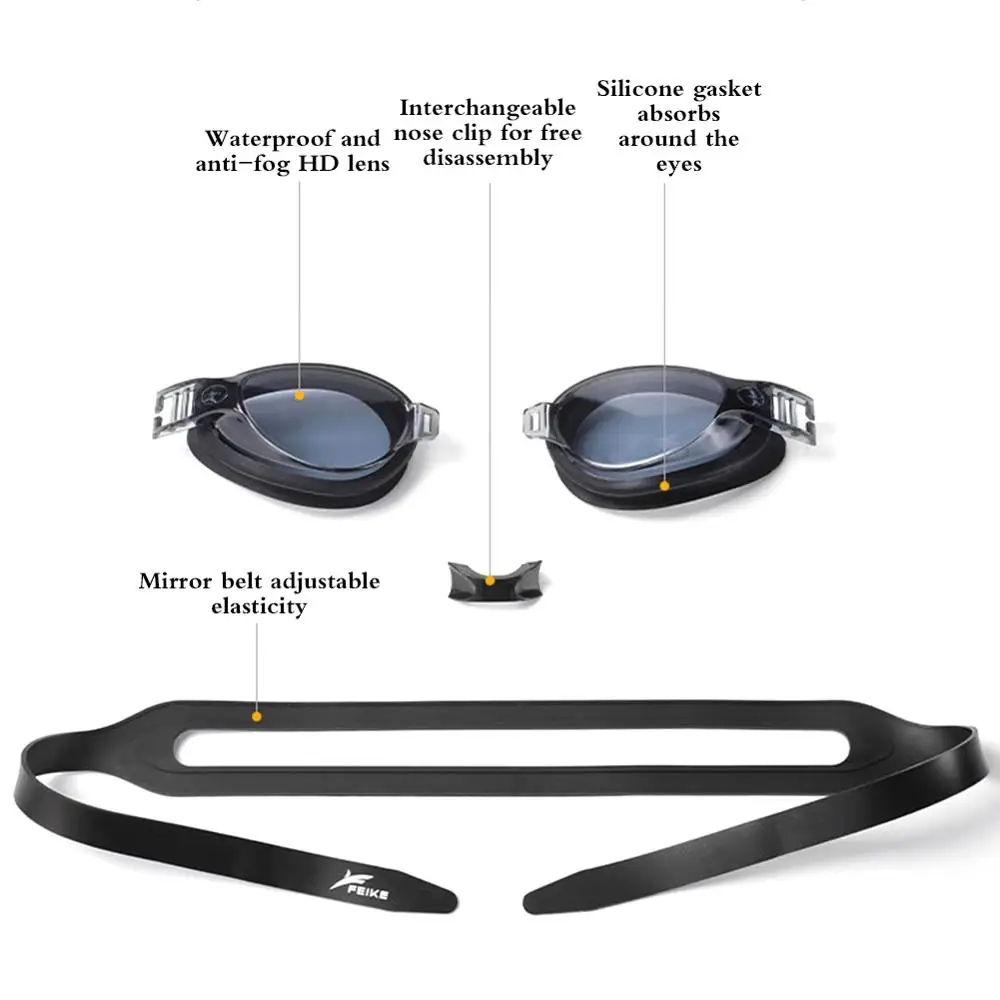 

Professional Anti Fog UV Protection Goggles Coating Waterproof Adjustable Swim Glasses