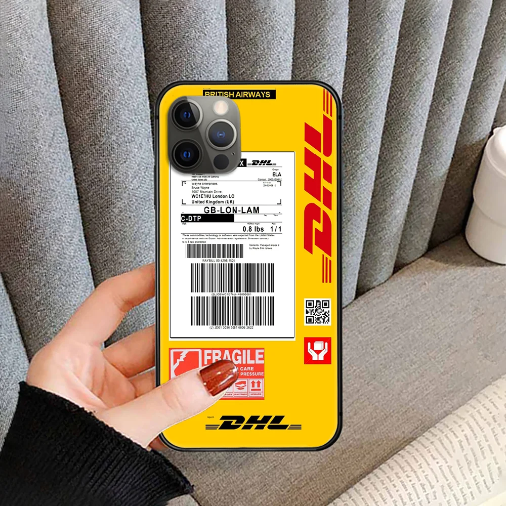 

DHL Express Phone Case cover For iphone 5 5S 6 6S PLUS 7 8 11 12 mini X XR XS PRO SE 2020 MAX black hoesjes soft prime tpu back