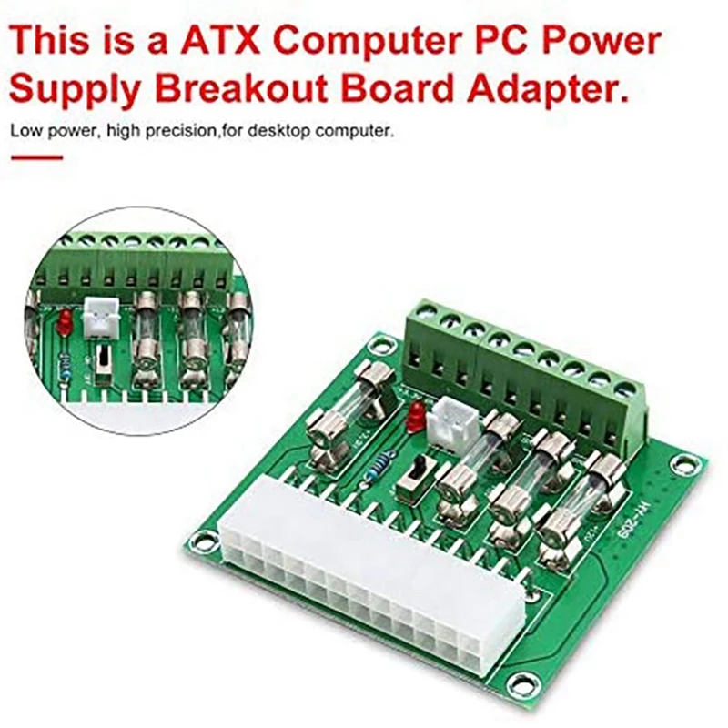 

24/20-Pin ATX Computer PC Power Supply Breakout Board Adapter Extension Module & DIY Bluetooth Audio Connector