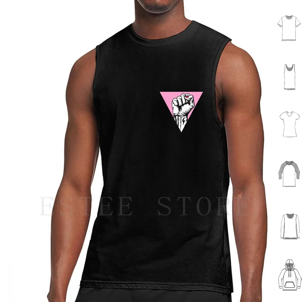 

Майка стойкая * майка без рукавов Queer Trans Q Pink стойкая к первому горду Июнь Гордость месяц сила Act Up Glf освобождение фронта