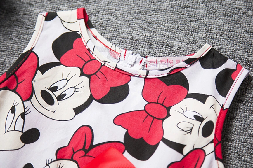 Летнее платье принцессы для маленьких девочек с рисунком мышки праздничное в