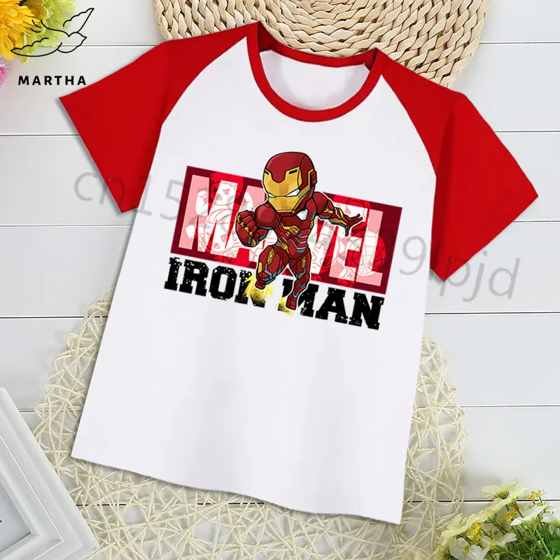 Marvel/футболка с Мстителями Одежда для мальчиков детская одежда Железным