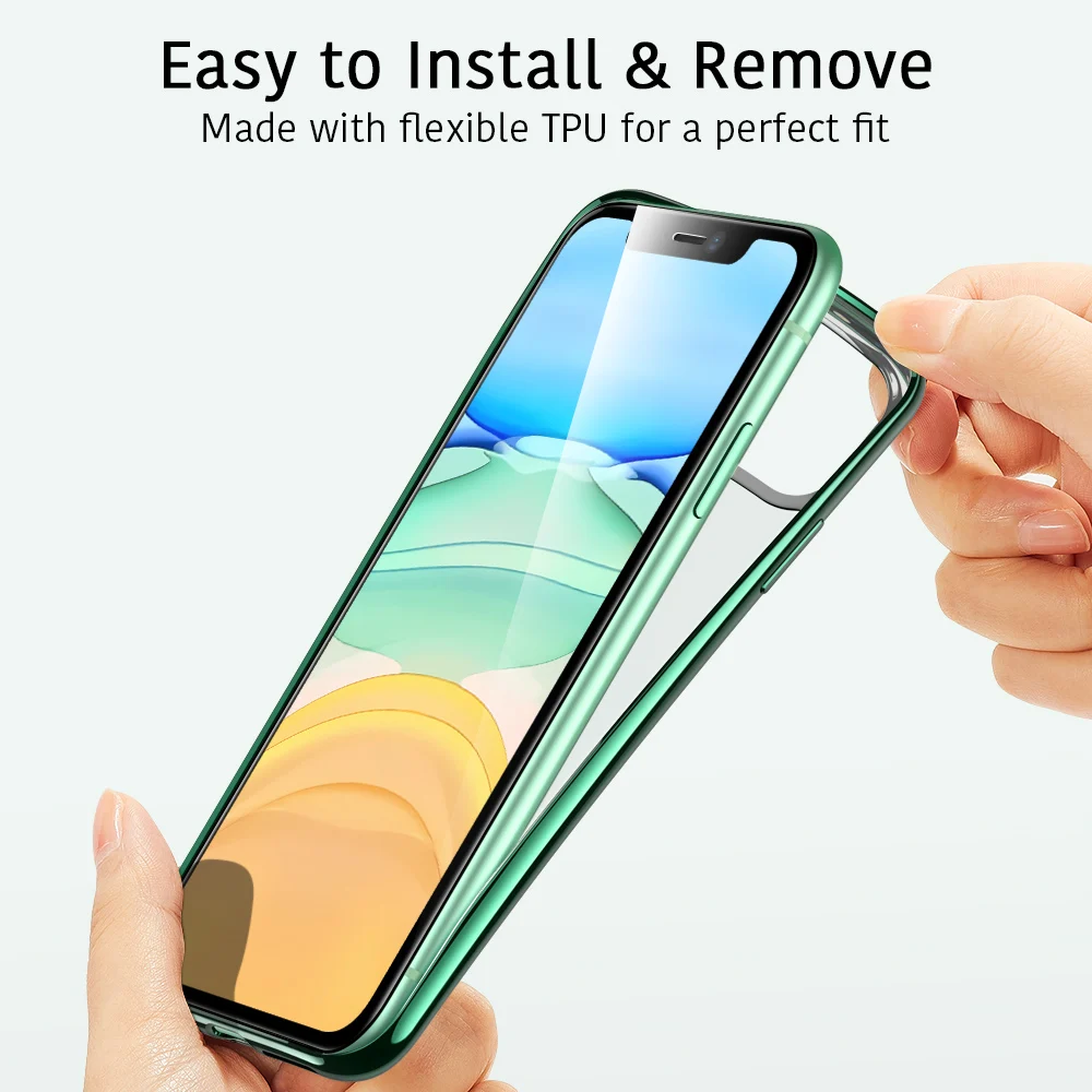 ESR Мягкий чехол из ТПУ для iPhone 11 Pro Max, Роскошный чехол с рамкой для телефона, тонкий прозрачный гибкий силиконовый чехол для iPhone 11 11 Pro