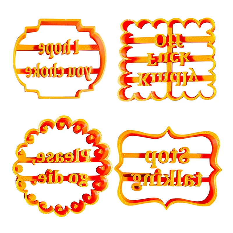

Cookie Molds With Good Wishes Cookie Form with Fun and Irreverent Phrases Cookie Moulds For Baking Biscuit Cutters