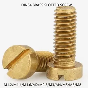 M1.2 m1.4 m1.6 M2 M2.5 M3 M4 M5 M6 M8 DIN84 латунный винт с шлицевой головкой, латунный винт, латунный болт длиной 3-30 мм