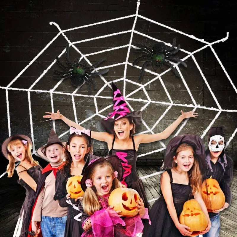 Ненастоящий паук веб Хэллоуин украшения жуткий Крытый Открытый двора дом с