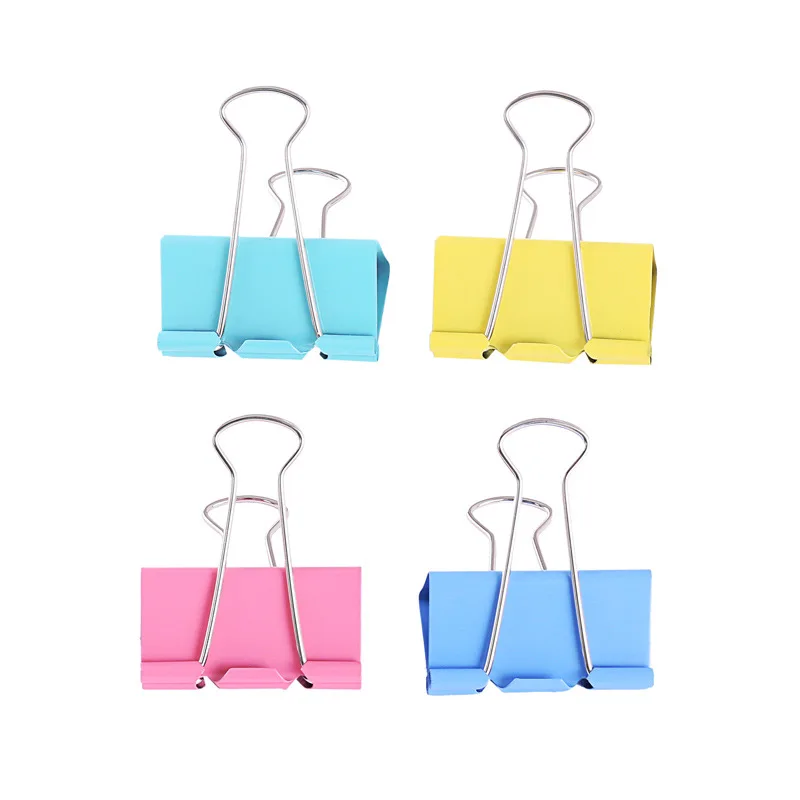 20 шт./лот металлические зажимы для бумаги 19 мм Красочные карамельные цвета зажим