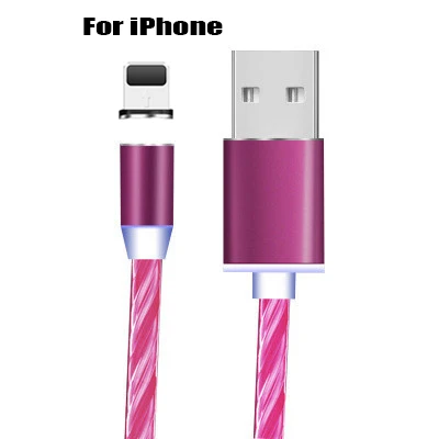 Светодиодный магнитный кабель Micro USB для быстрой зарядки, кабель usb type C для iphone 11 Pro Max, huawei P30 Pro, волшебный светильник, кабель для зарядки - Цвет: colour 7