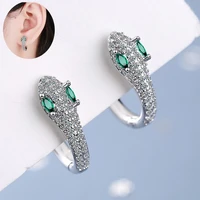womens fashion cassiopeia snake hoop earrings micro crystal cz stone round circle geometric earring huggies punk trendy jewelry