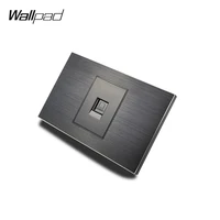 11872mm cat 6 data socket wallpad l3 black aluminum panel rj45 cat6 internet wall outlet
