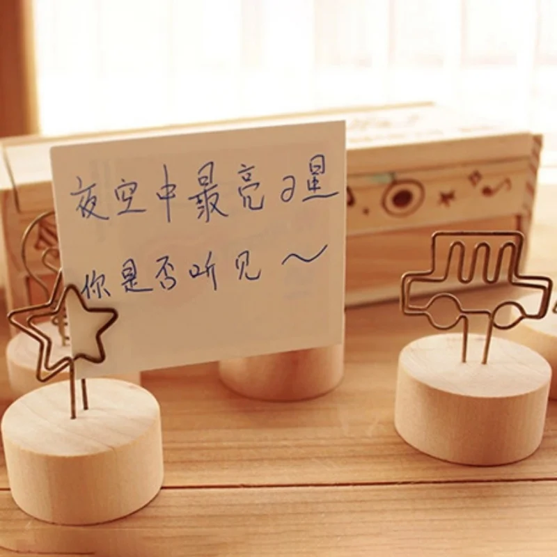 1 шт. ZAKKA ветер круглое дерево кованое железо зажим для заметок визитница папка