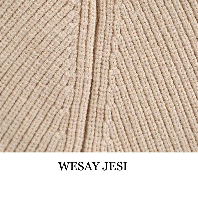 

WESAY JESI Women's Knitted Sweater Fashion Spring And Autumn Long Sleeve Slim Casual Thin V-Neck Solid Color Sexy Comfortab 2021