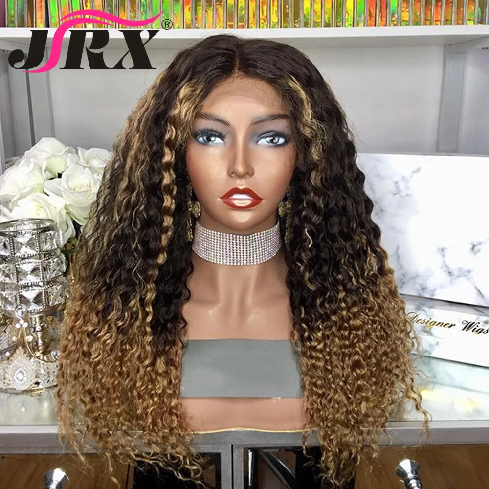 Вьющиеся Синтетические волосы на кружеве Парики выделить эффектом деграде